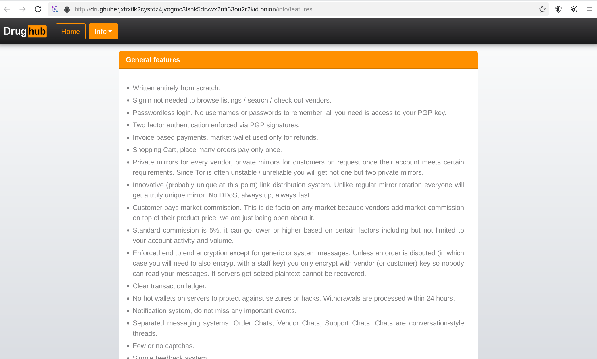 DrugHub features overzicht