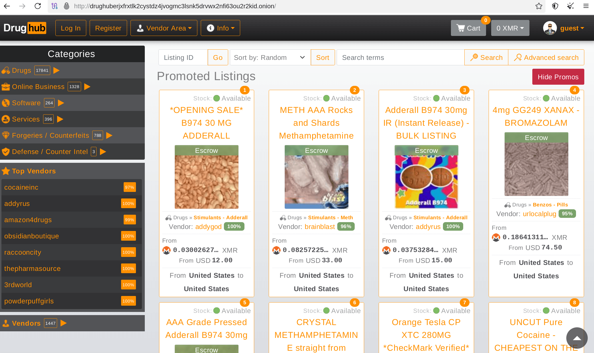 DrugHub marktplaats overzicht