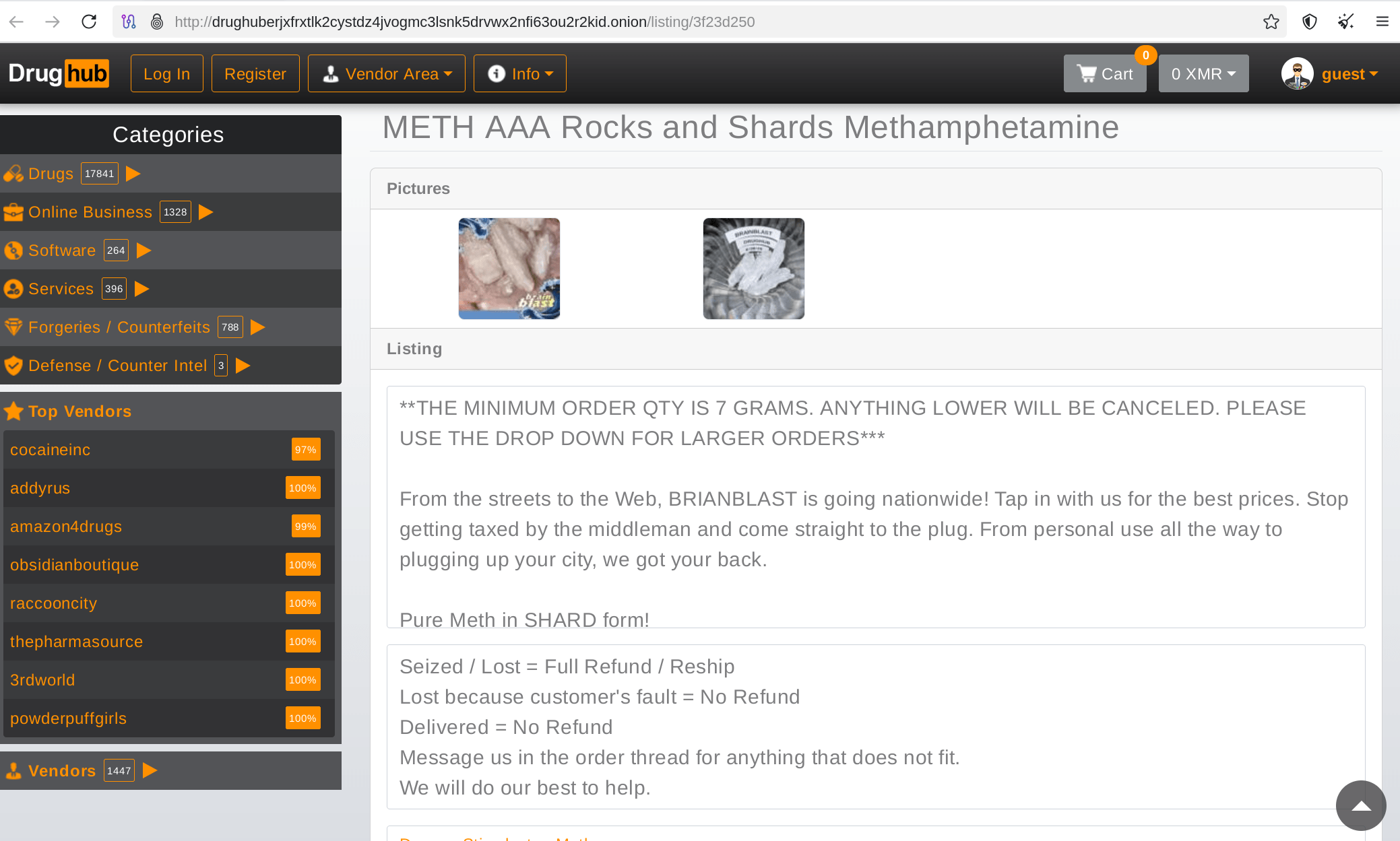 DrugHub product listing